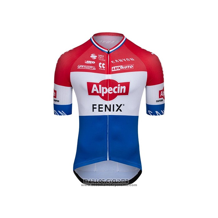 2021 Maillot Cyclisme Alpecin Fenix Champion Pays Bas Manches Courtes et Cuissard